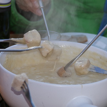 delicious fondue, of course with homemade bread