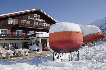 the fondue is served on the terrace